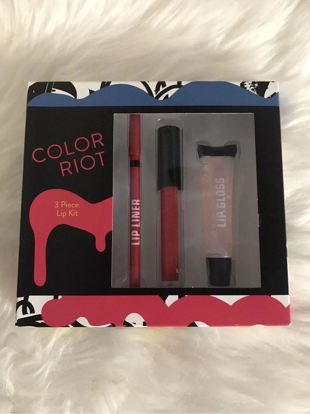 Macy's Red Lipstick, Red Lip Liner & Clear Gloss Set